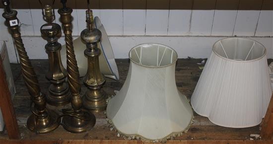 2 pairs of brass lamps